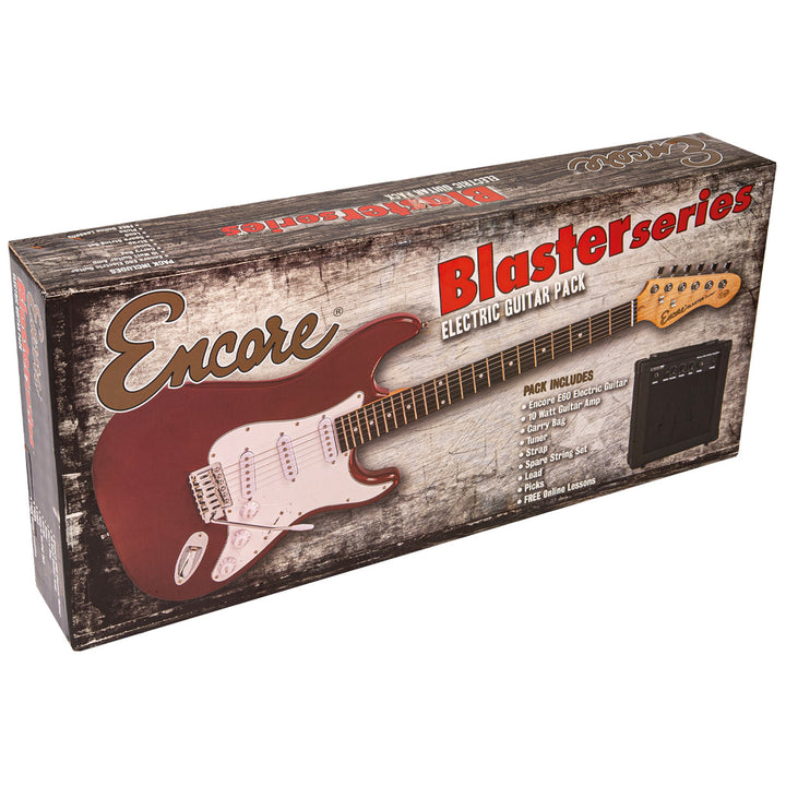 Encore Blaster E60 Electric Guitar Pack ~ Gloss Red packaged box