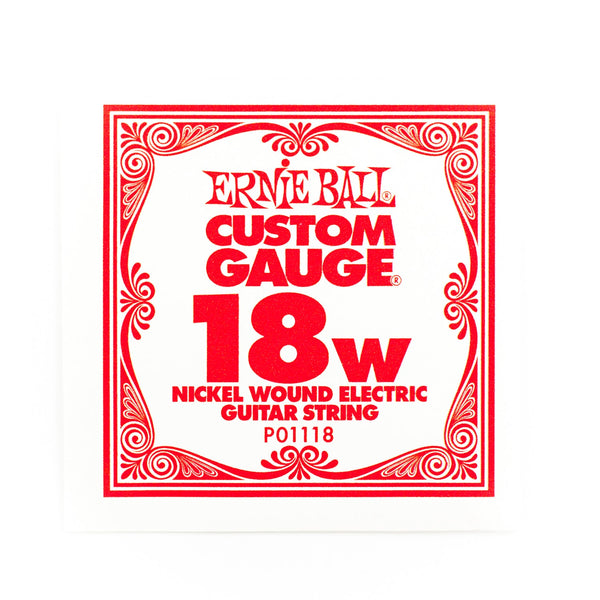 Ernie Ball Custom Gauge 18W Guitar String – Nickel Wound Single String for Electric & Acoustic Guitars