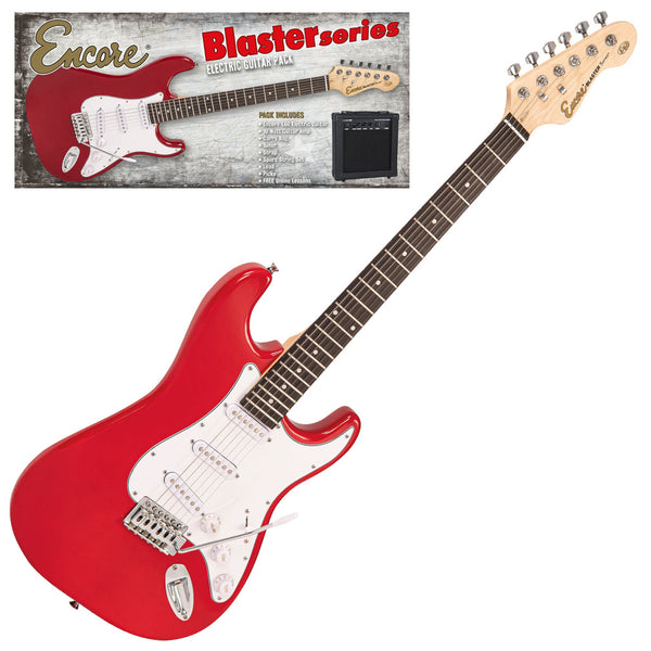 Encore Blaster E60 Electric Guitar Pack ~ Gloss Red Guitar with box