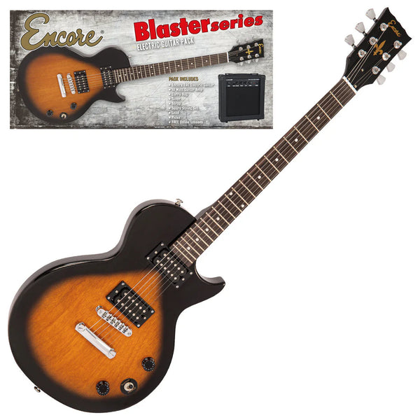 Encore Blaster E90 Electric Guitar Pack – Tobacco Sunburst with 10W Amp (EBP-E90TSB)