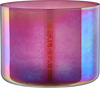  Close-up of the brandy rose-colored surface of the crystal singing bowl with light shimmering off it.