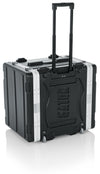 Gator GRR-8L Rolling 8U Audio Rack Case – 19" Deep Molded Rack with Locking Handle and Recessed Wheels