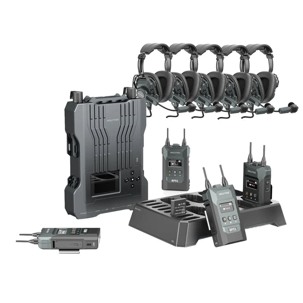 Hollyland G51 Wireless Comms System – 5-Way Double-Sided Headset Package (HL0052)