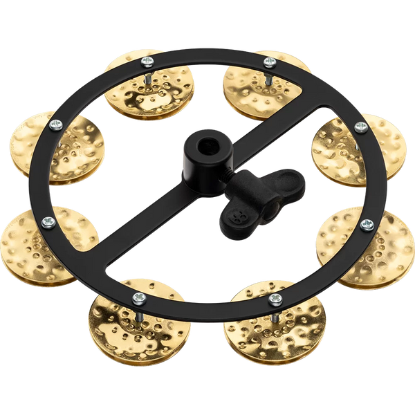 Meinl Headliner Series HiHat Tambourine, Single Row, Hammered Brass Jingles, Black