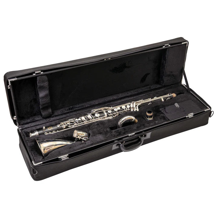 JP122 ebonite bass clarinet supplied with JP8122 fitted hard case and JP6122 mouthpiece