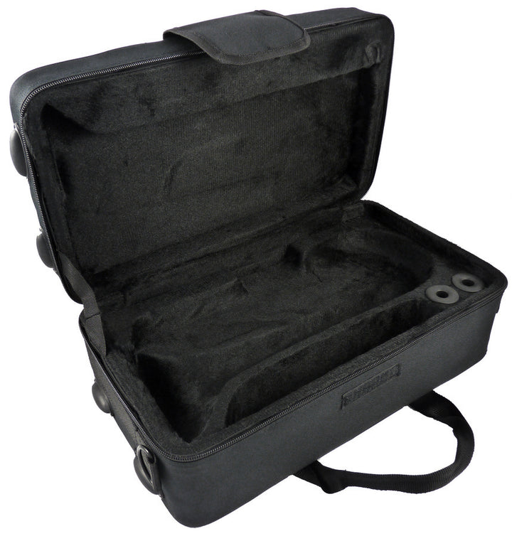 Interior of the JP8071 Cornet Case, designed for John Packer JP071 and most Bb cornets, with extra storage compartments