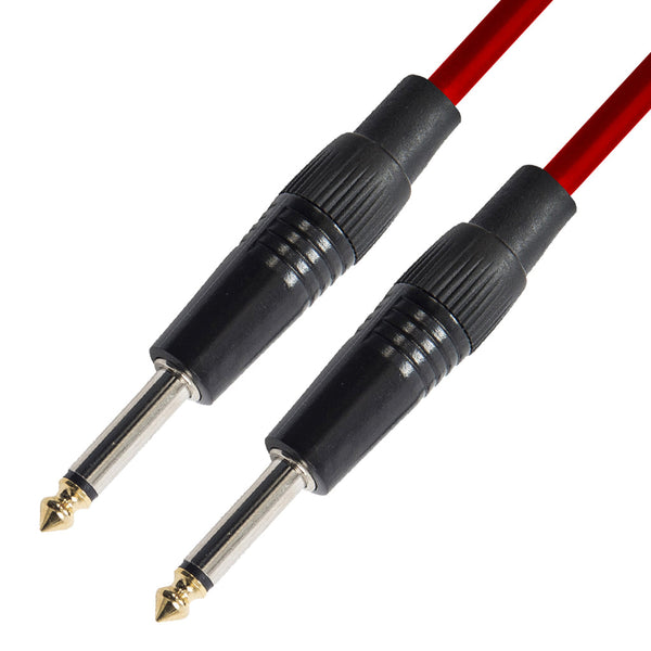 Kinsman Standard Instrument Cable 20ft/6m – Reliable Red Guitar Lead for Professional Audio