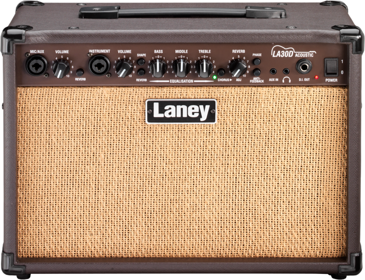 Laney LA30D Acoustic Guitar Amp with 2 x 6” full-range drivers
