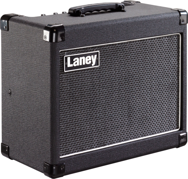 Laney LG20R guitar combo amp showing 8” speaker and EQ controls.
