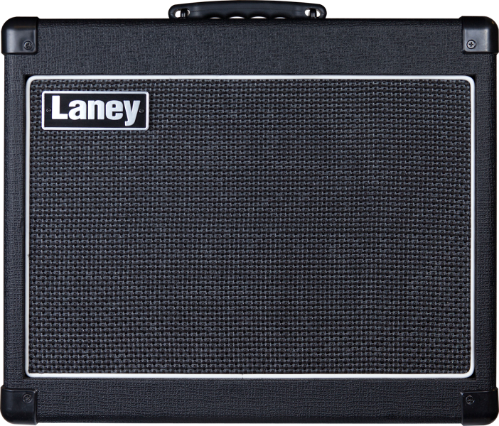 Laney LG35R guitar combo amp showcasing its 10” custom speaker and EQ controls.
