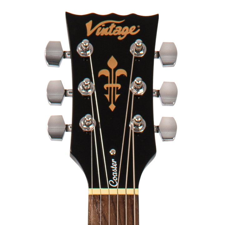 Vintage V10 Coaster Series Electric Guitar Pack ~ Left Hand Gloss Black