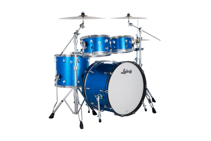 Ludwig NeuSonic Blue Super Sparkle – Full 4pc Shell Pack View

