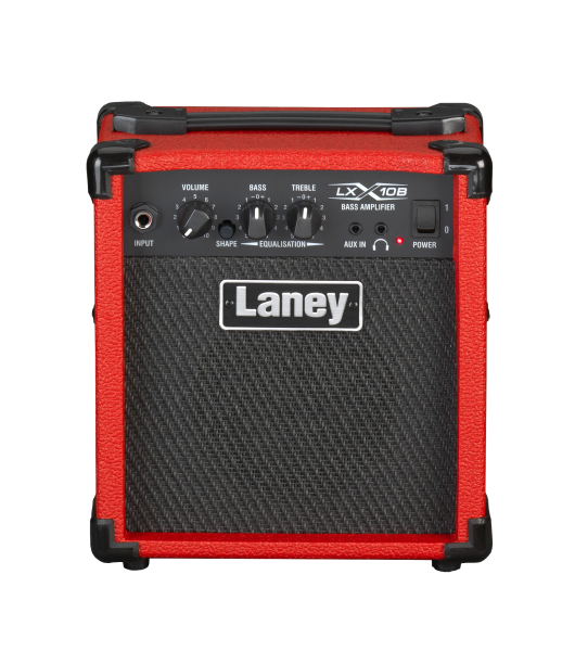 Laney LX10B-RED bass guitar combo amplifier in red tolex with 5” custom driver.