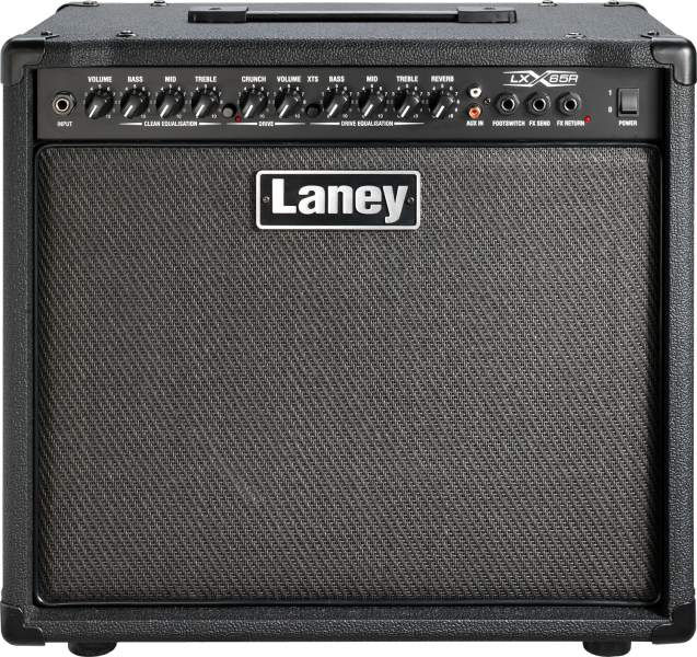 Laney LX65R guitar amp with 12” HH custom speaker, Clean & Drive channels, and XTS tone shaping.
