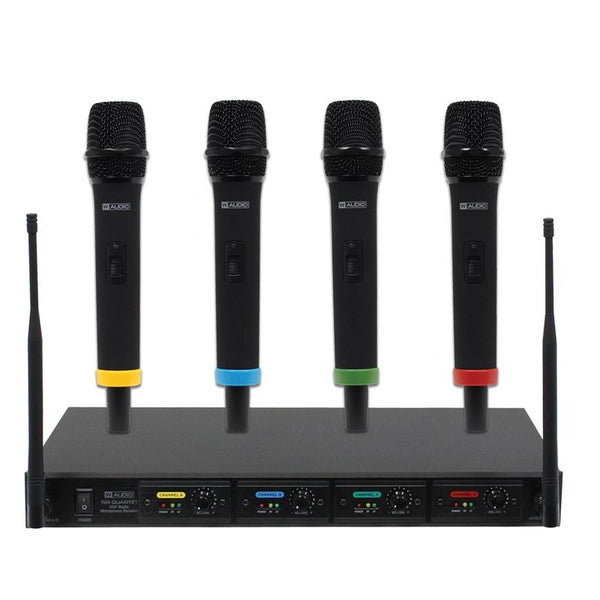 W Audio RM Quartet Handheld Radio Microphone System – Professional 4-Channel Wireless System for Vocals & Presentations