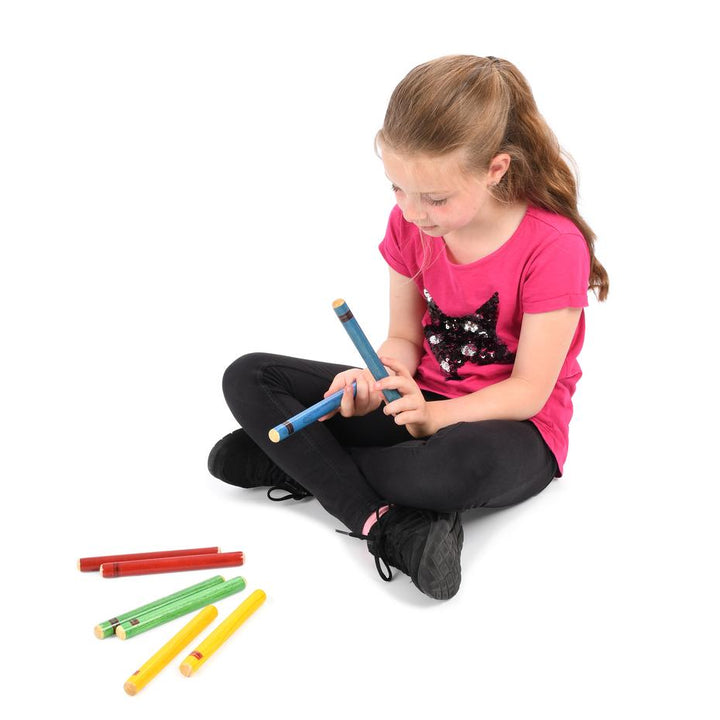 Percussion Plus Percussion Plus claves - pack of 10 pairs in mixed colours - image 2