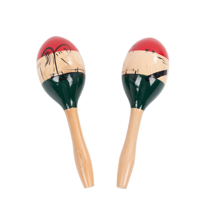Percussion Plus Percussion Plus large wooden maracas with colourful design - image 1