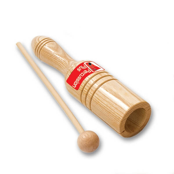 Percussion Plus single wooden agogo with beater