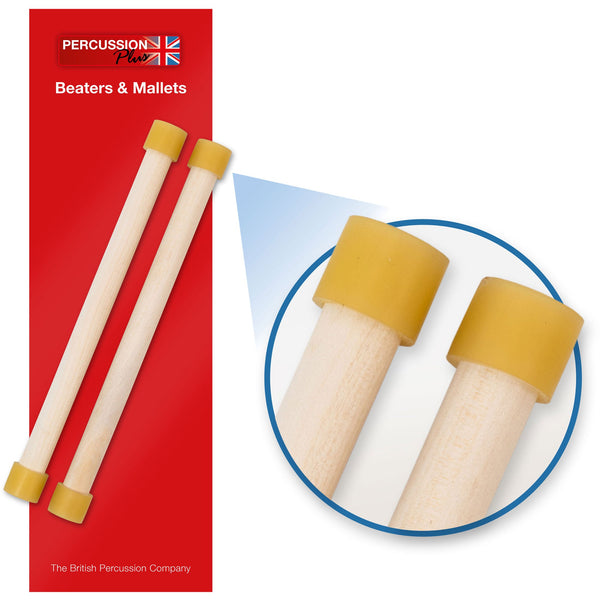 Percussion Plus Mini Steel Pan Sticks with 7" hardwood handles.

