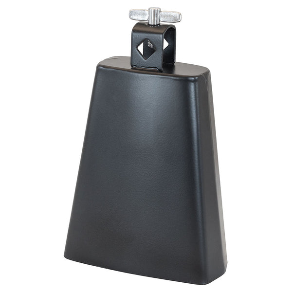 Percussion Plus 6-Inch Black Cowbell - Compact Metal Percussion Instrument for Drum Kits and Handheld Use (PP706)