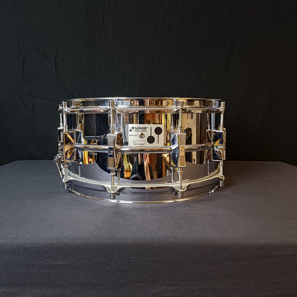 Pre-Owned Sonor Phonic Ferro Manganese Snare Drum 1980s - Chrome