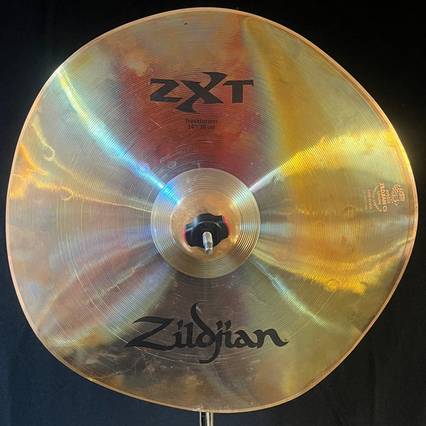 Pre-owned Zildjian 14” ZXT FX Trashformer cymbal with a distinctive tinted finish.
