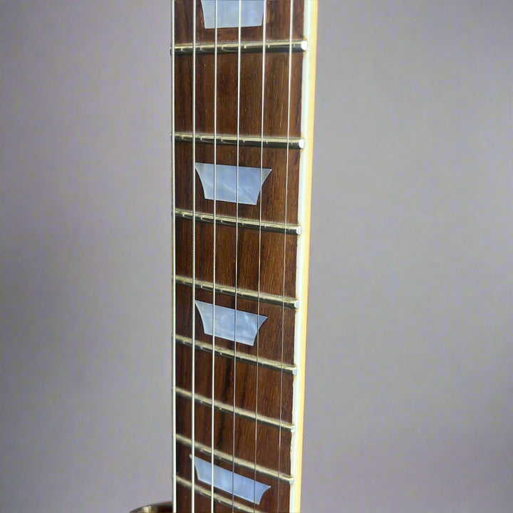 22-fret fingerboard detail of Rockburn LP-style guitar

