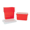 Percussion Plus Monarch 5x 40L extra strong storage box and lid set - Red - image 1