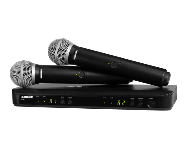 Shure BLX288/PG58 Dual Wireless Microphone System – Full Kit

