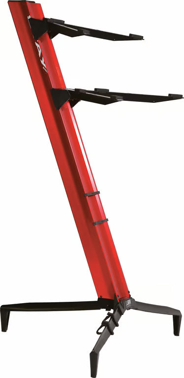 Quik Lok SL913ALURE Dual Tier Aluminium Keyboard Stand – Metallic Red + Free SL914ALU Add-On Tier (SKU: SL913ALURE)