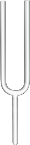 Close-up of 174 Hz tuning fork engraved with tuning info