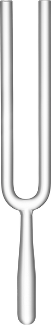 Close-up of 285 Hz tuning fork engraved with tuning info
