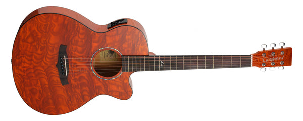 Tanglewood Azure TA4CEHN – Super Folk Cutaway Electro-Acoustic, Quilted Ash, Honey Gloss
