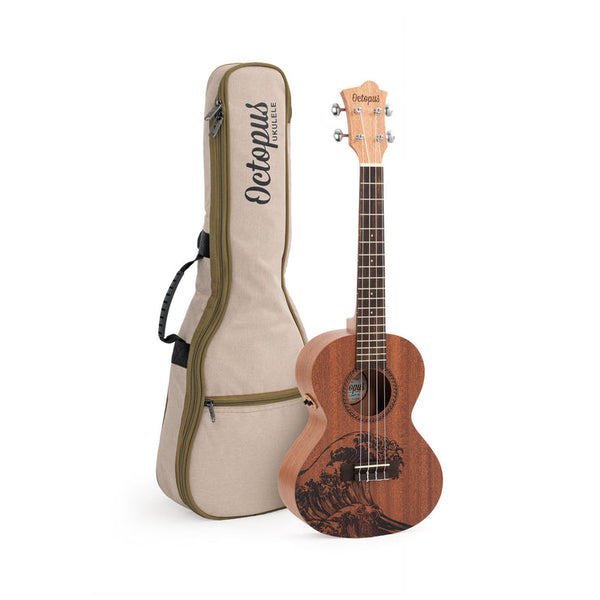 Rosette electro-acoustic tenor ukulele outfit - wave motif