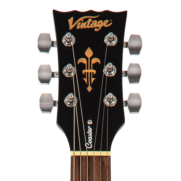 Vintage V10 Coaster Series Electric Guitar Pack ~ Gloss Black