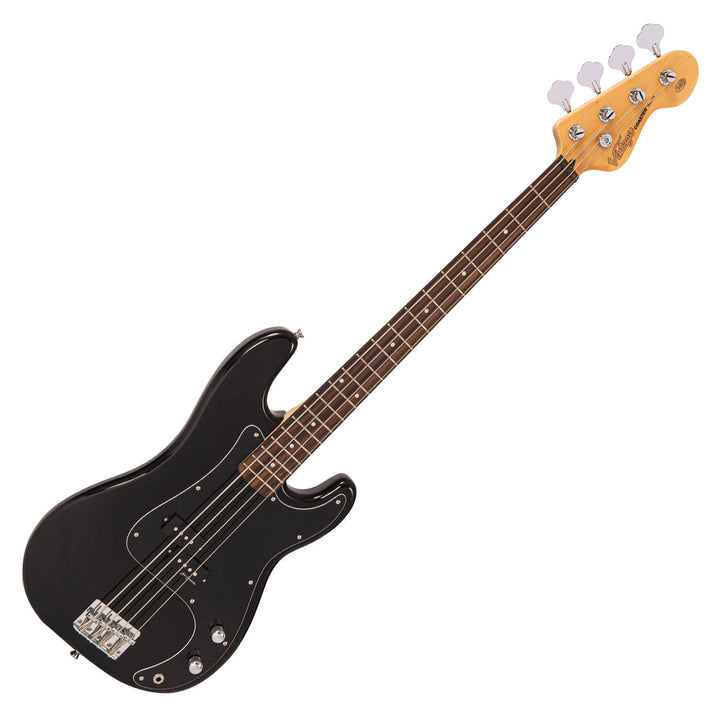 Vintage V40 Coaster Series Bass Guitar ~ Gloss Black