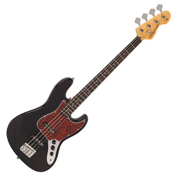 Vintage V49 Coaster Series Bass Guitar ~ Gloss Black
