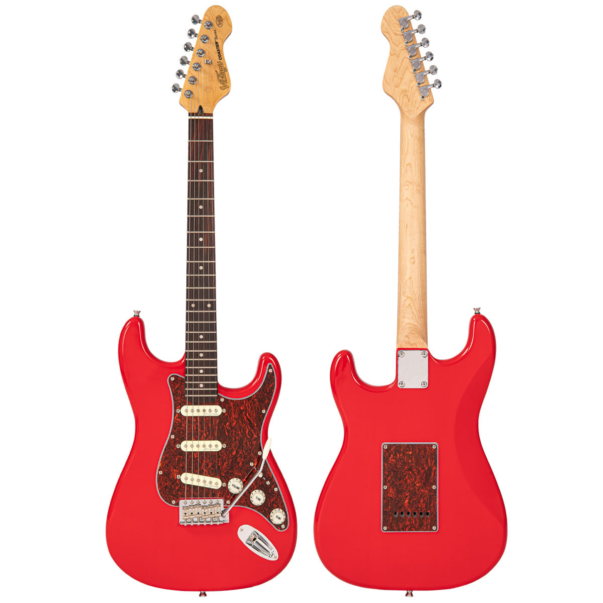 Vintage V60 Coaster Series Electric Guitar Pack – Gloss Red with