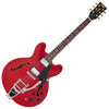 Vintage VSA500B ReIssued Semi Acoustic Guitar with Bigsby – Cherry Red (VSA500BCR)
