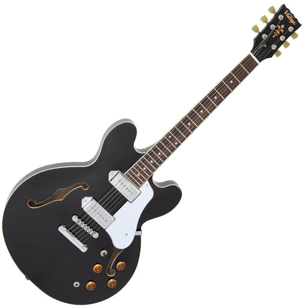 Vintage VSA500P ReIssued Semi Acoustic Guitar – Boulevard Black (VSA500PBK)