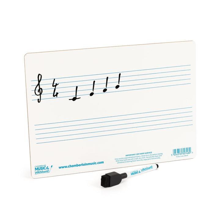 A4 mini dry - wipe music whiteboard with 2 pre - printed staves - Ev - Entz Music