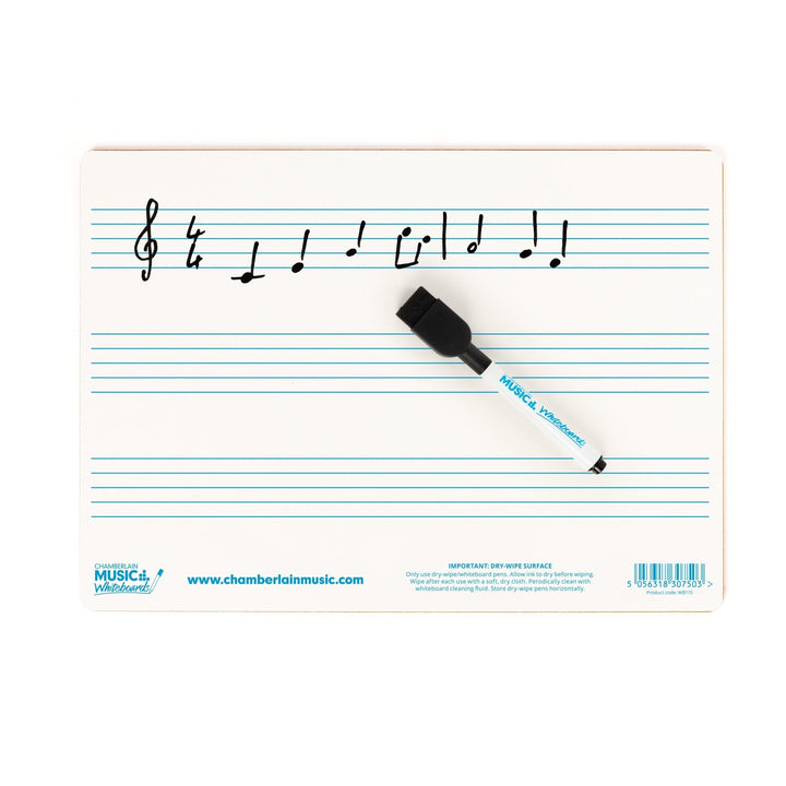 A4 mini dry - wipe music whiteboard with 3 pre - printed staves - Ev - Entz Music