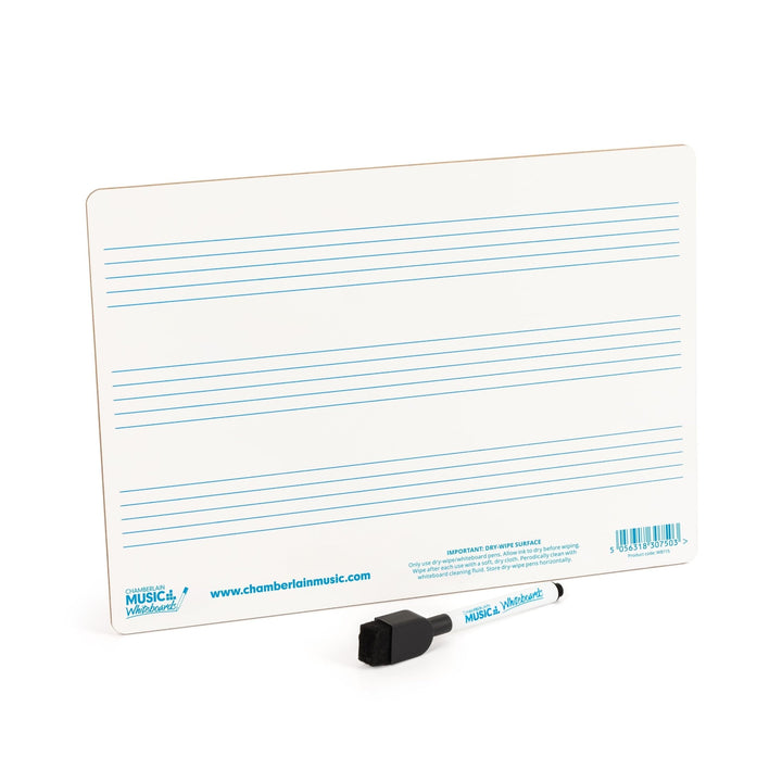A4 mini dry - wipe music whiteboard with 3 pre - printed staves - Ev - Entz Music