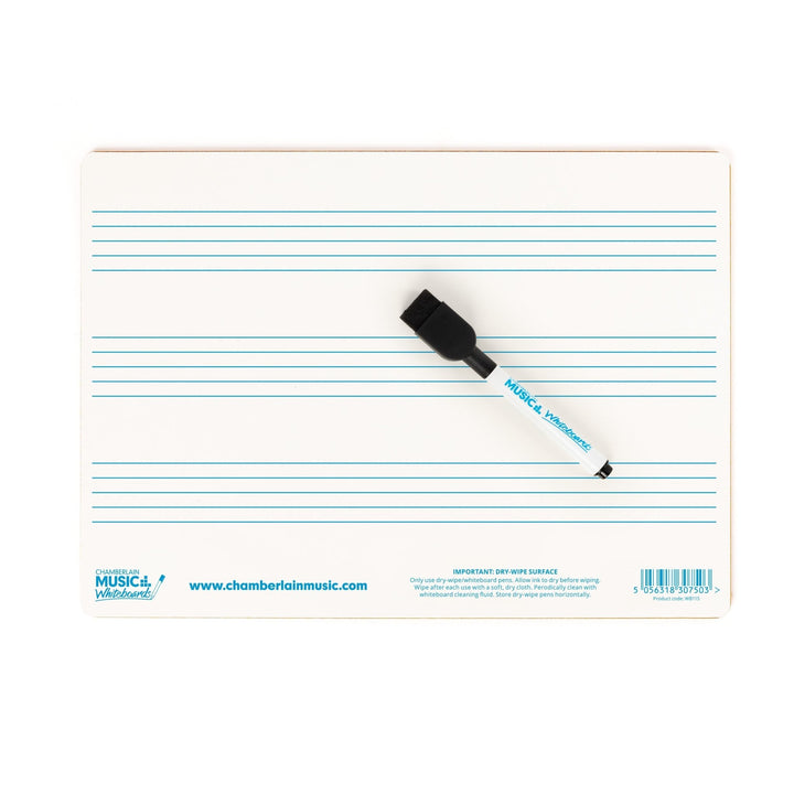 A4 mini dry - wipe music whiteboard with 3 pre - printed staves - Ev - Entz Music