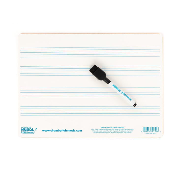 A4 mini dry - wipe music whiteboard with 4 pre - printed staves - Ev - Entz Music