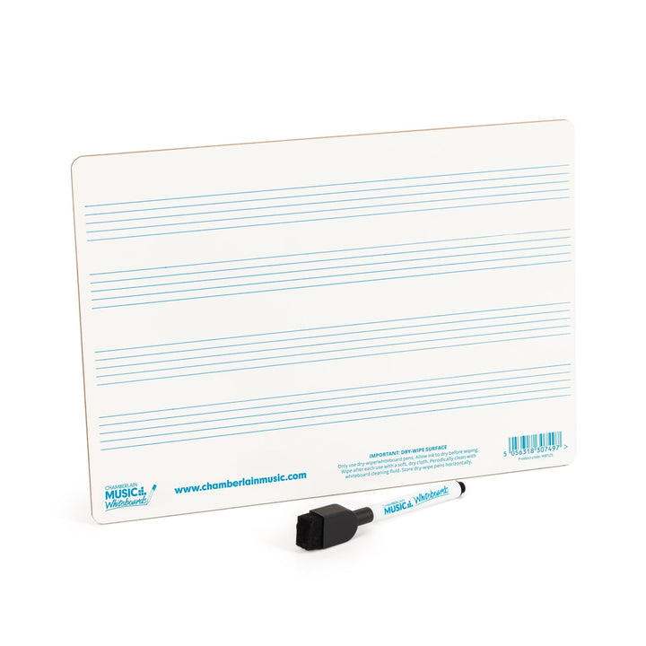 A4 mini dry - wipe music whiteboard with 4 pre - printed staves - Ev - Entz Music
