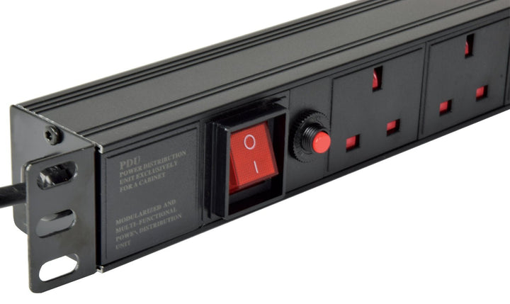 Adastra AVSL 1U Rackmount 6 - Gang UK Power Distribution Unit with Breaker - 1.8m Lead - Ev - Entz Music