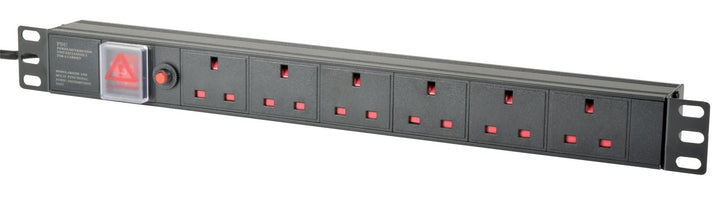 Adastra AVSL 1U Rackmount 6 - Gang UK Power Distribution Unit with Breaker - 1.8m Lead - Ev - Entz Music