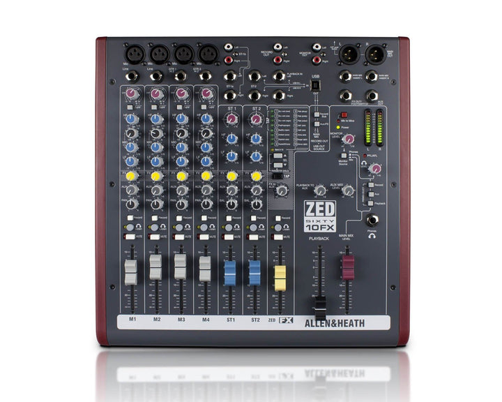 Allen & Heath ZED60 - 10FX 4 - Mic/Line 2 Stereo i/p Console with 60mm Faders - Ev - Entz Music
