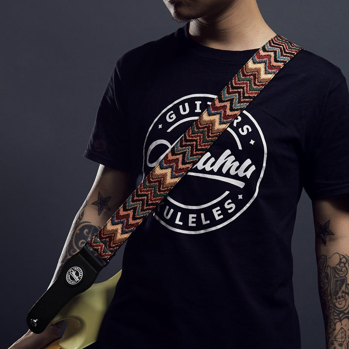 Amumu Purple Jacquard Guitar Strap – Adjustable 37" to 63", Premium Leather Ends - Ev - Entz Music